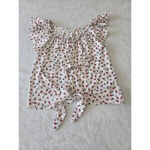 Justice girls white floral spring top size 14/16